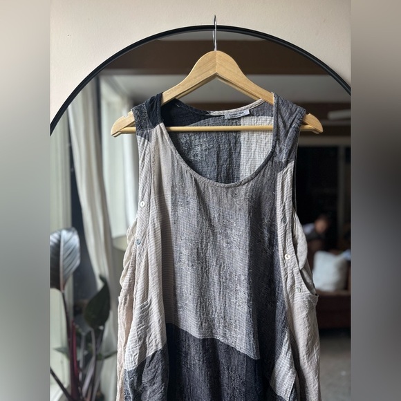 1124 BANANA BLUE Australian made linen maxi dress | side large - Picture 6 of 13